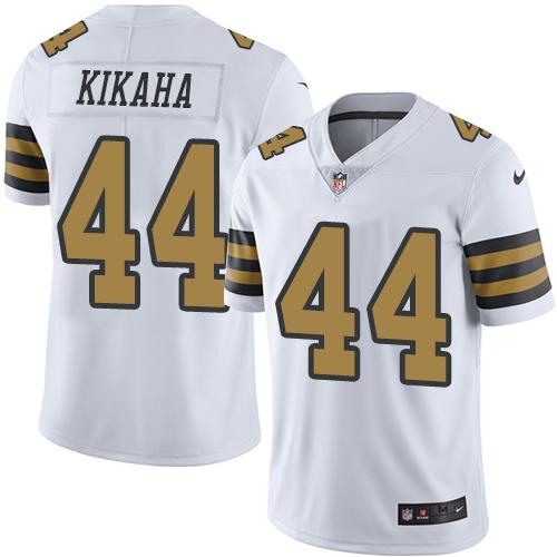 Nike Saints #44 Hau'oli Kikaha White Men's Stitched NFL Limited Rush Jersey - Click Image to Close